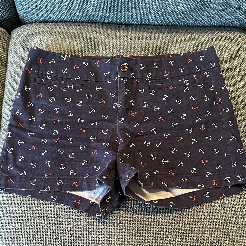 Banana Republic Navy Anchor Print Women's High Waist Shorts